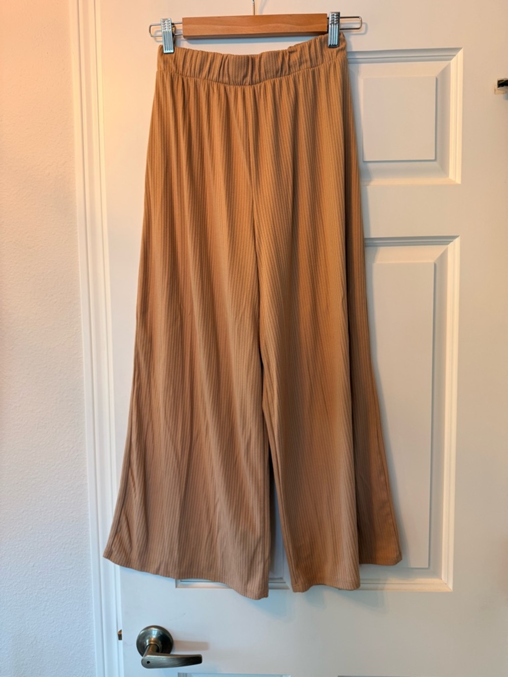 Dressed in LALA Beige Ribbed Lounge Pantsuit Set - Picture 3 of 4